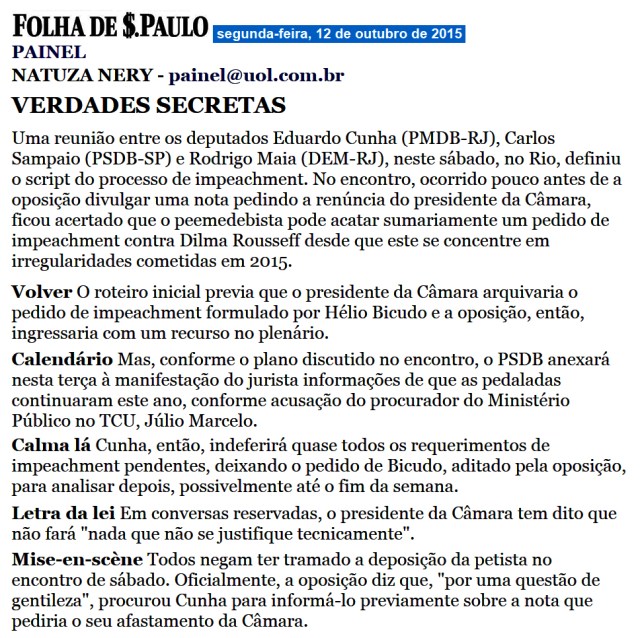 folha reunião secreta psdb cunha para impítiman