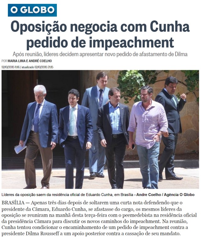 golpistas da oposição saindo da casa de cunha 2